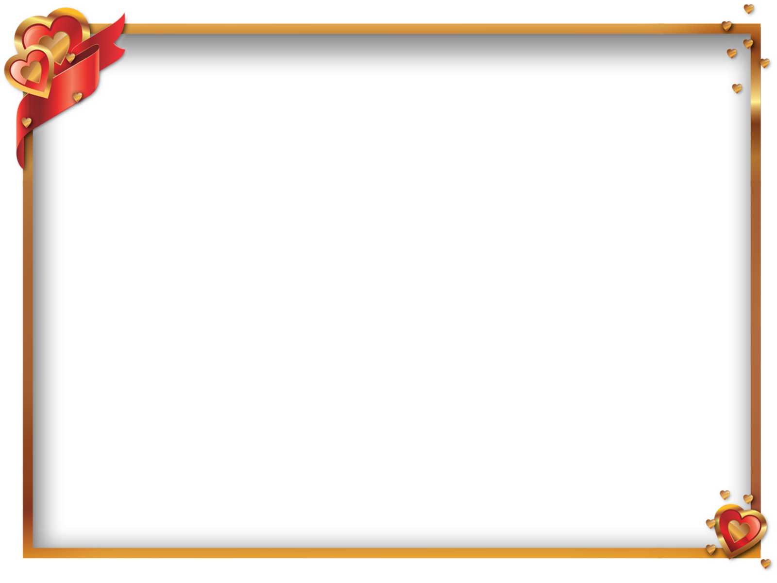 Golden Heart Ribbon Frame