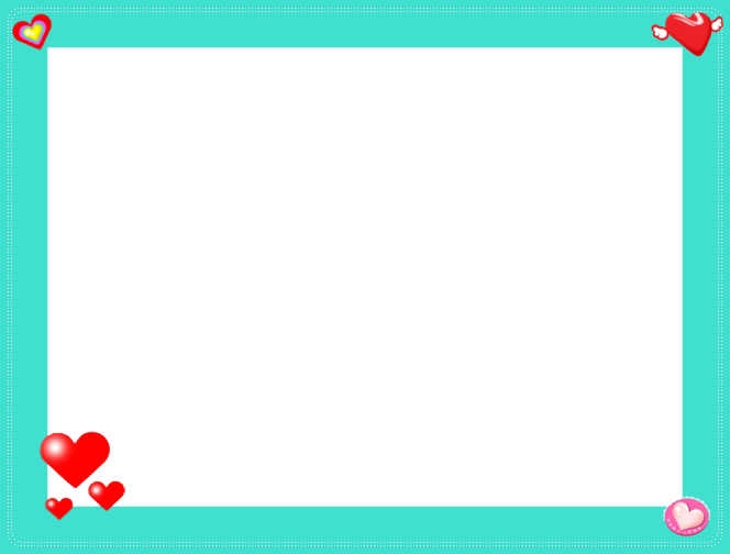 Turquoise Hearts Frame