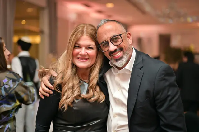 Couple at a formal event in a ballroom